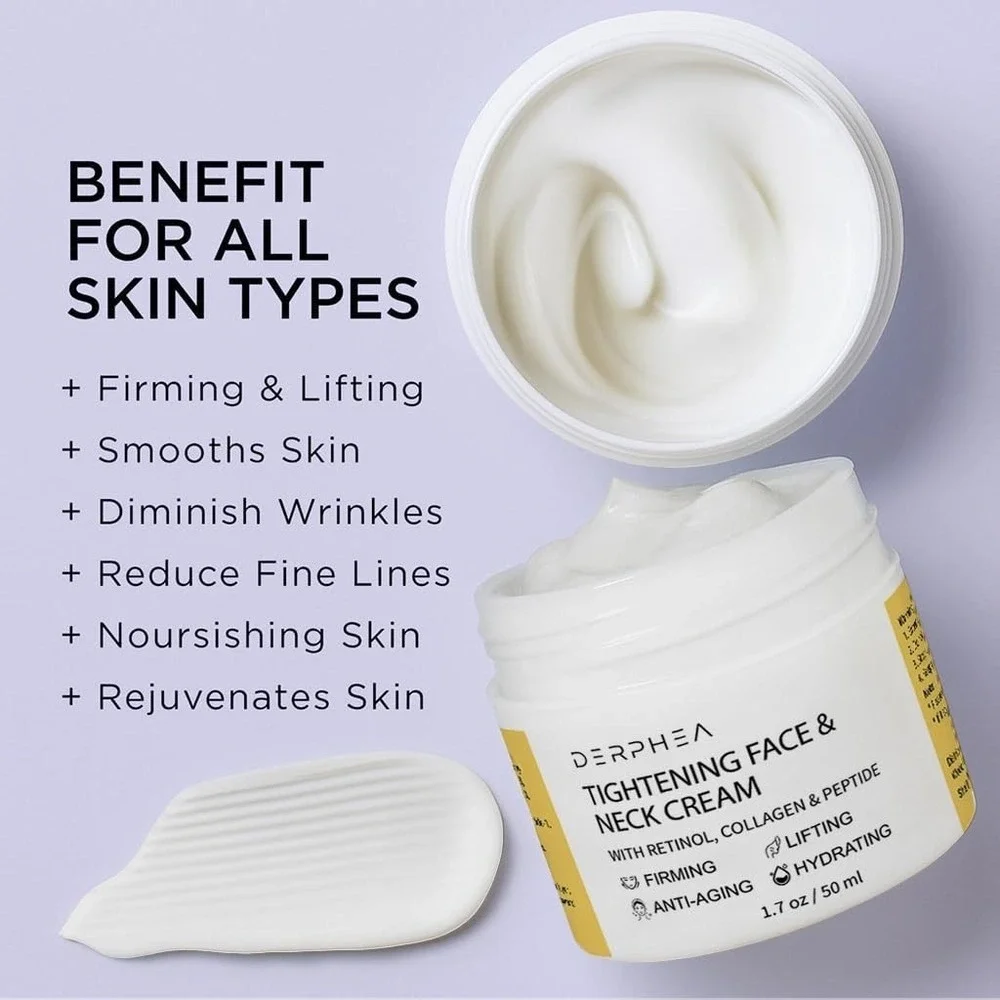 DERPHEA‎ Neck Tightening Cream,  Neck Firming Cream For Tightening and Firming